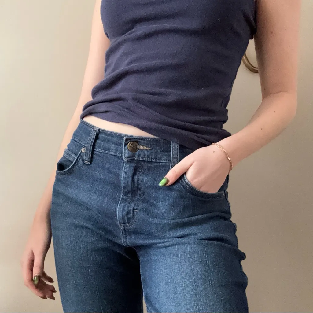 Lee Dark Wash Flare Jeans - Image 11