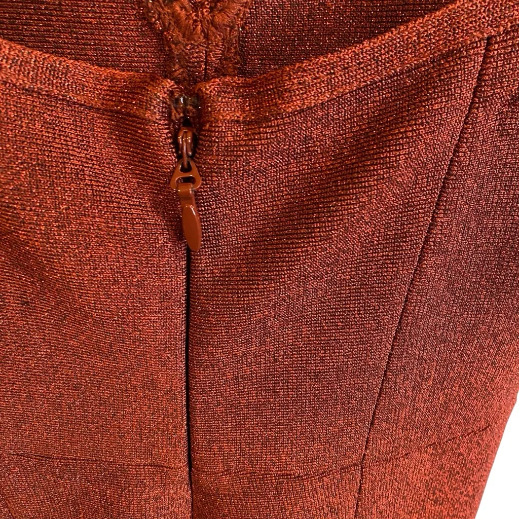 House of CB Cypresa Rust Lurex Collar Strap Jumpsuit Style SB2918 - Image 8