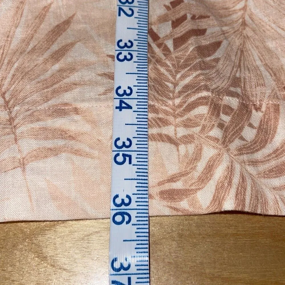 Faherty Womens Palm Print Cuffed Pintuck Gemina Linen Shift Dress Tan Medium NWO - Image 11