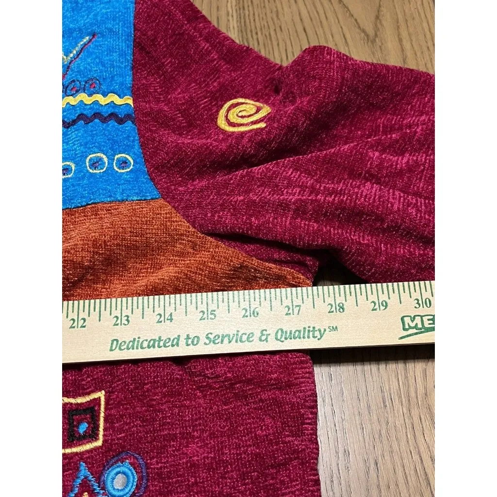 Allure Blazer Jacket Womens 2X Embroidered Colorblock Artsy Vintage Coogie Style - Image 11