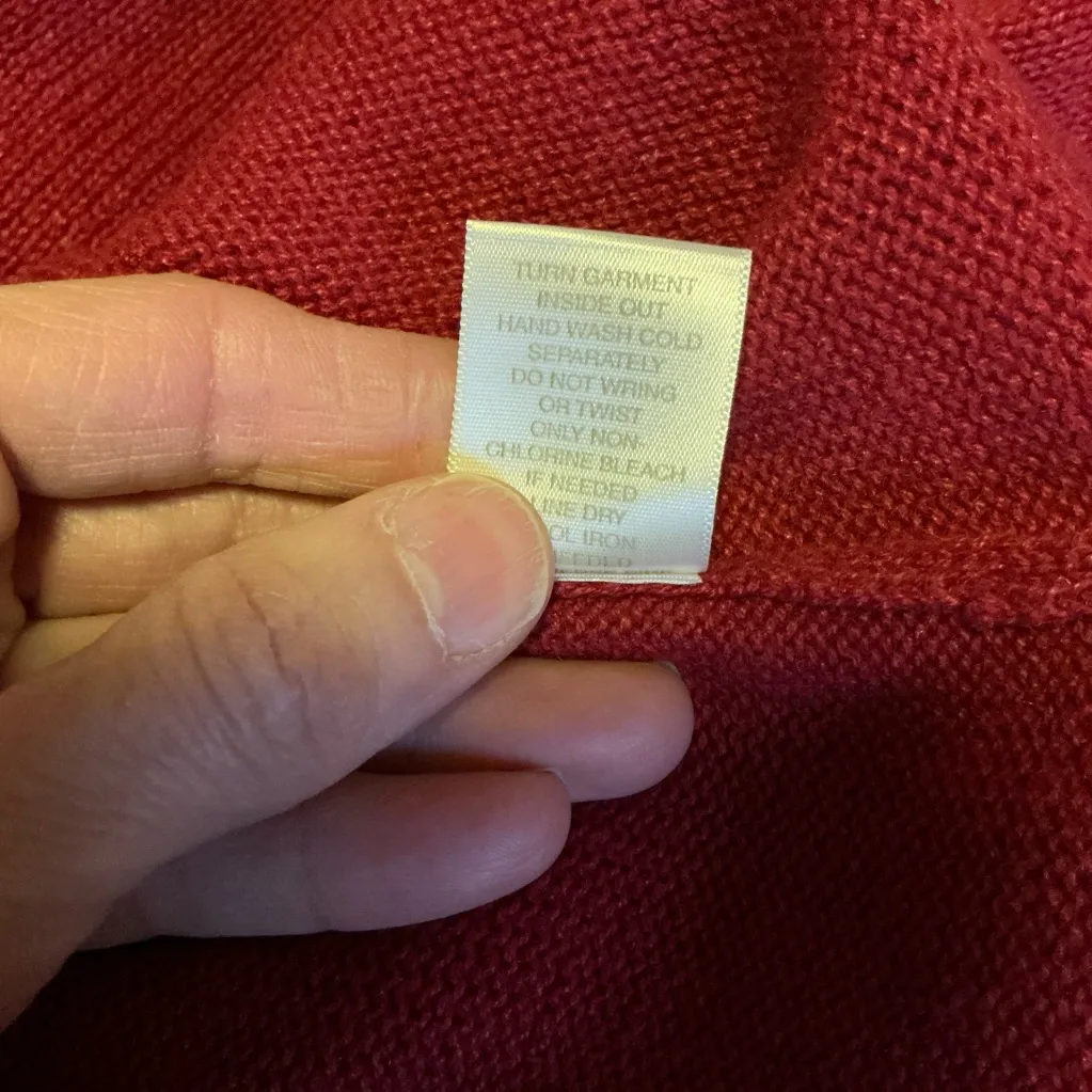 Y2K Kitschy Embroidered Sweater Cottagecore Cabin Lantern Fish Motif Zip Neck Size L - Image 4