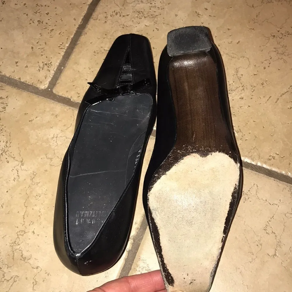 ✨Stuart Weitzman black bow low heeled pumps - Image 4