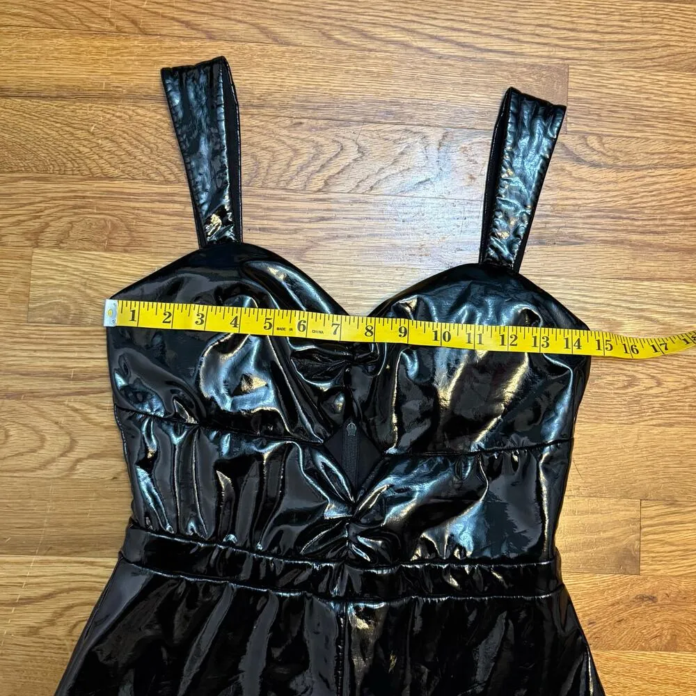 Ashley Parker Women’s 6 Black Vegan Patent Leather Pleather Bodycon - Image 7