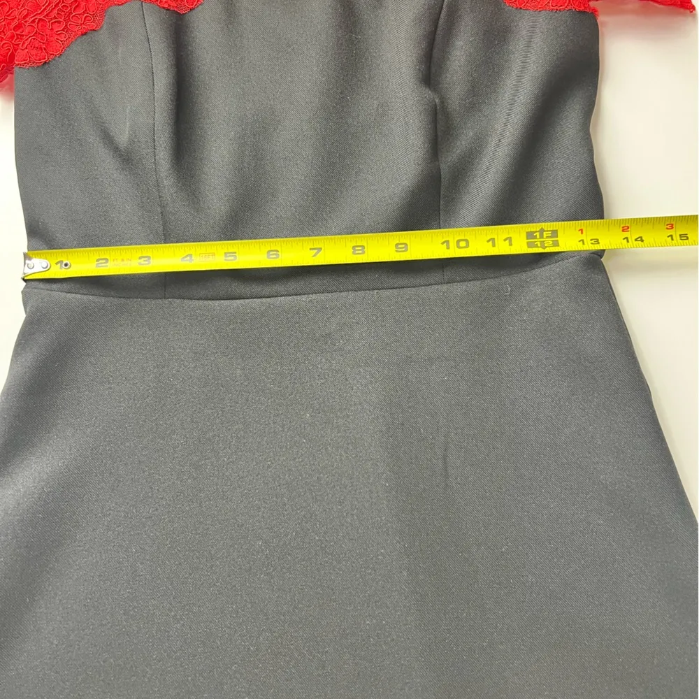 Sandro Paris Gigi Black Red Lace A-line Mini Dress Designer Emily in Paris - Image 8