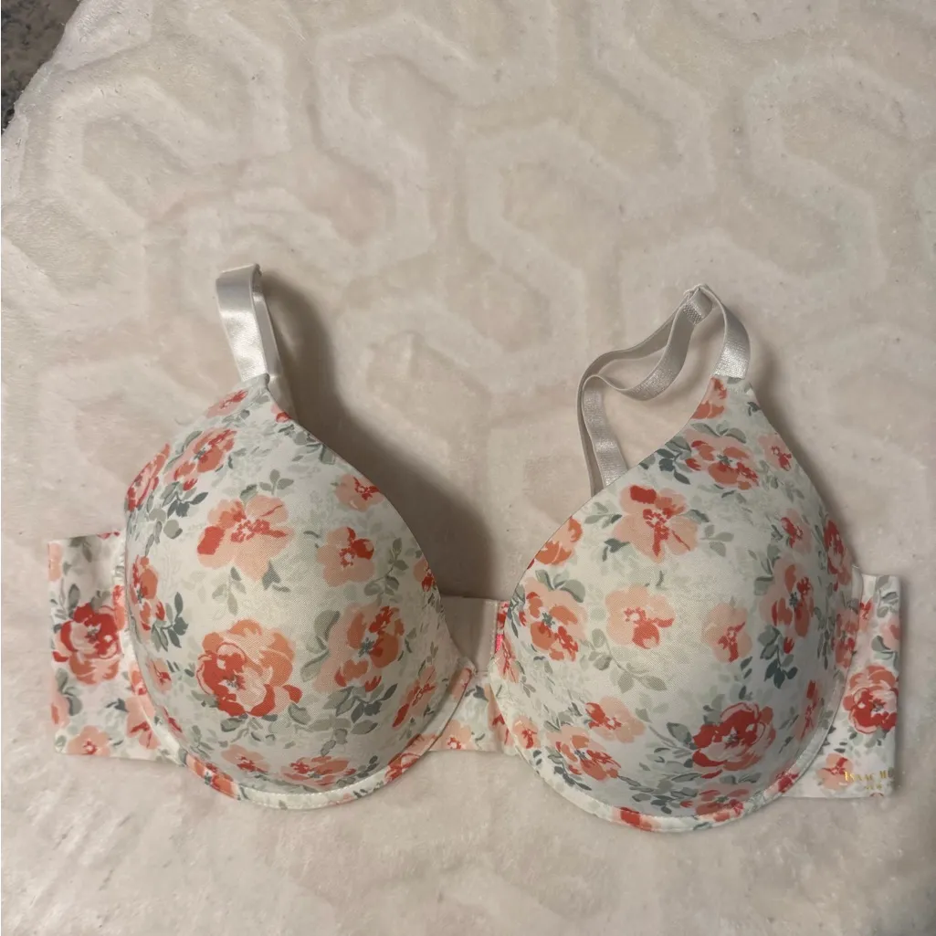 Isaac Mizrahi Floral Underwire Bra 42DD New Without Tags White Pink OCT - Image 5