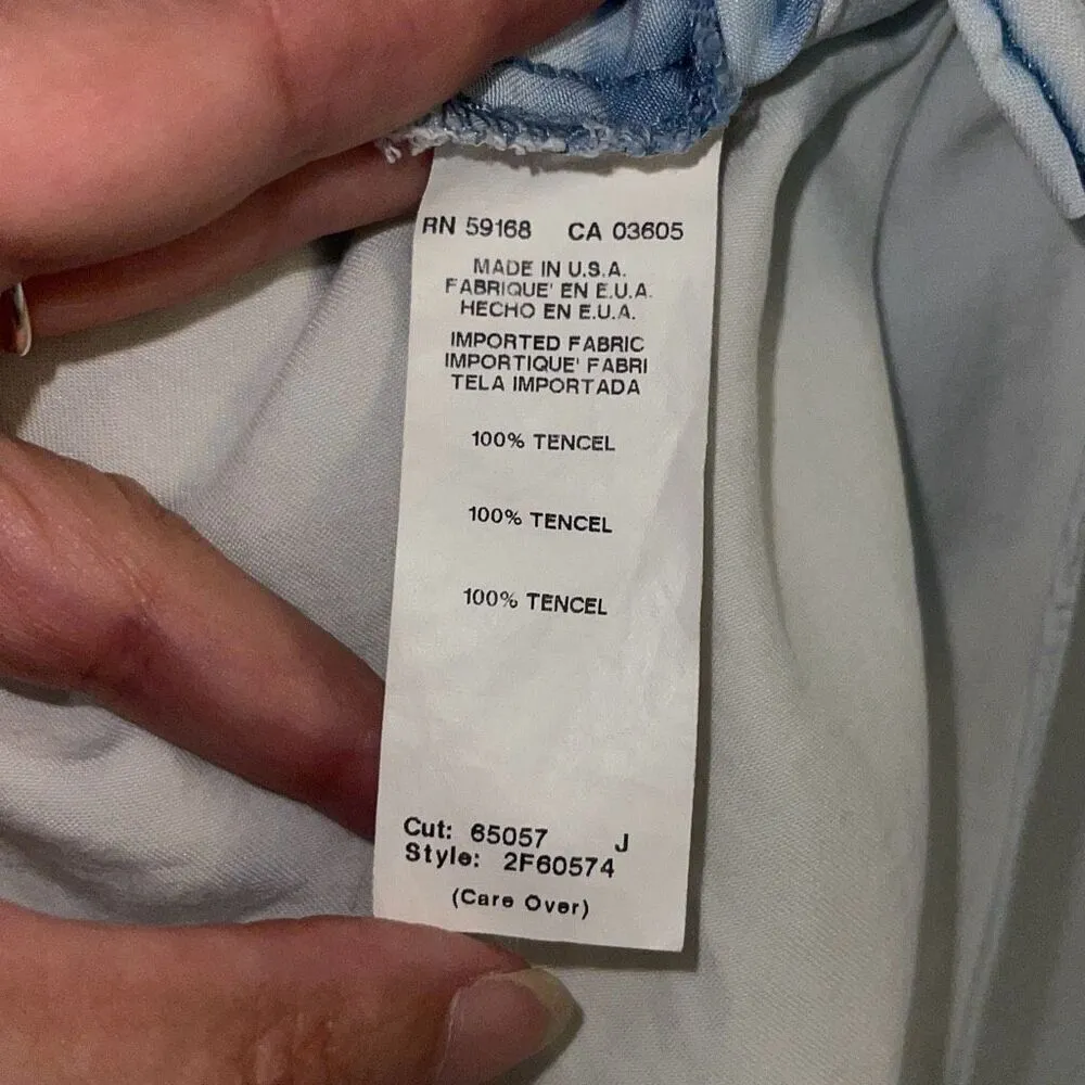 Fifteen‎ Twenty Womens Dip Dye Ombre Button-up Tie Front Sleeveless Top Medium - Image 6