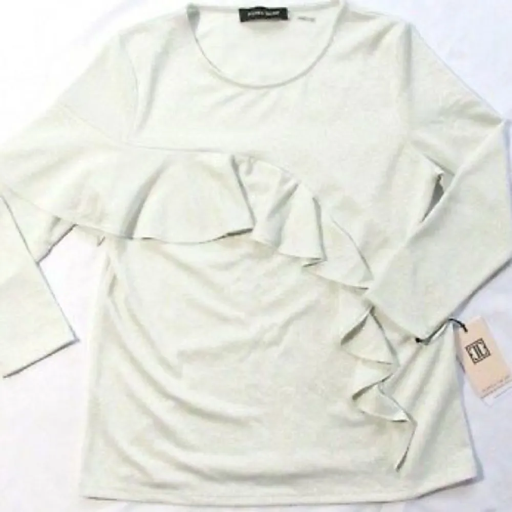 ✨ HP✨Ivanka Trump Silver Metallic Knit Blouse✨ - Image 4