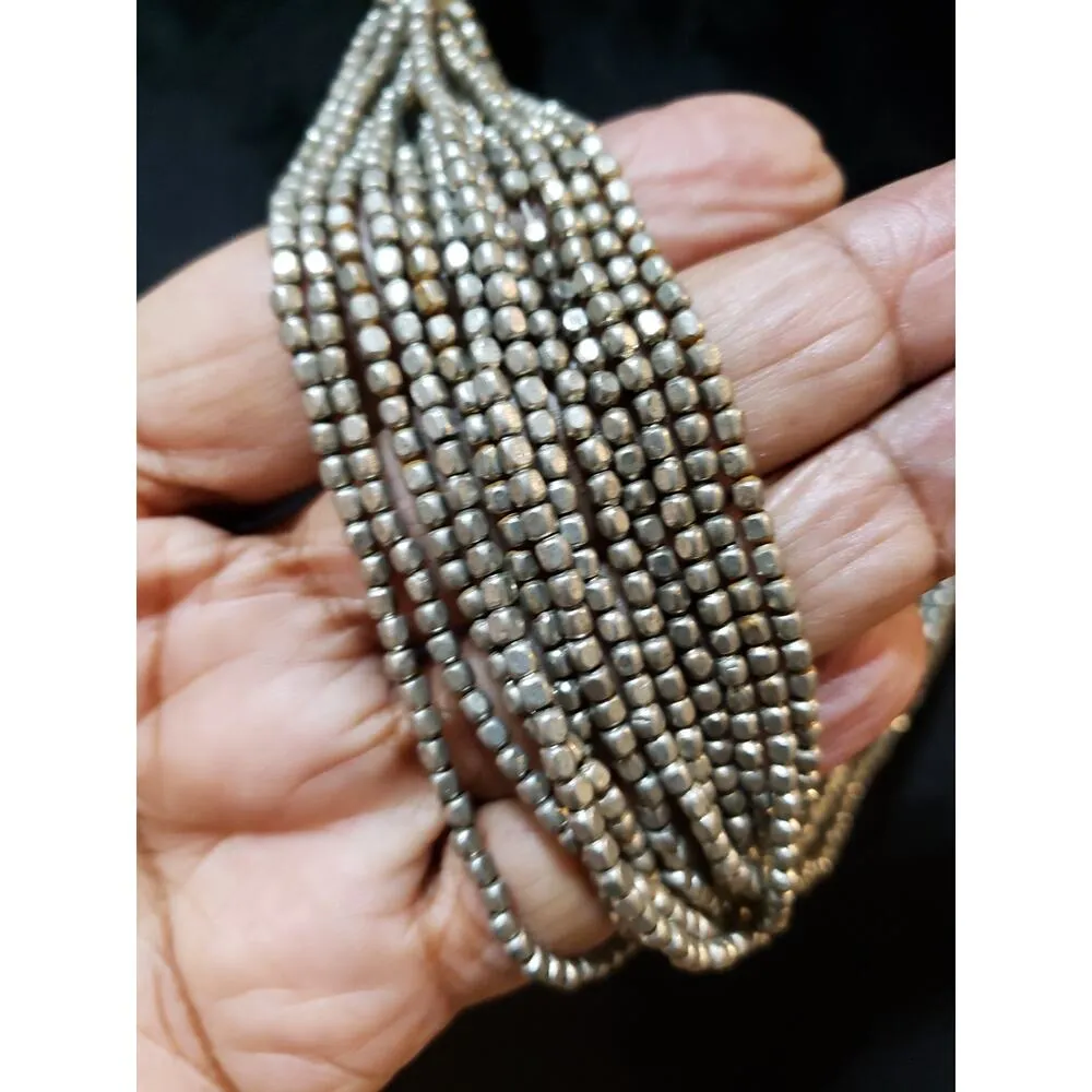 Womens Fashion Multi Strand Faceted Nuggets Beads Statement Necklace Jewelry Gold - Image 7