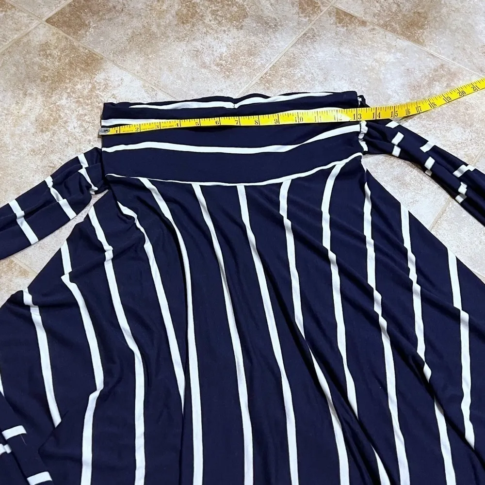 Elan 8 Way Convertible Multi Way Striped Jersey Dress Swim Coverup Blue White M - Image 12