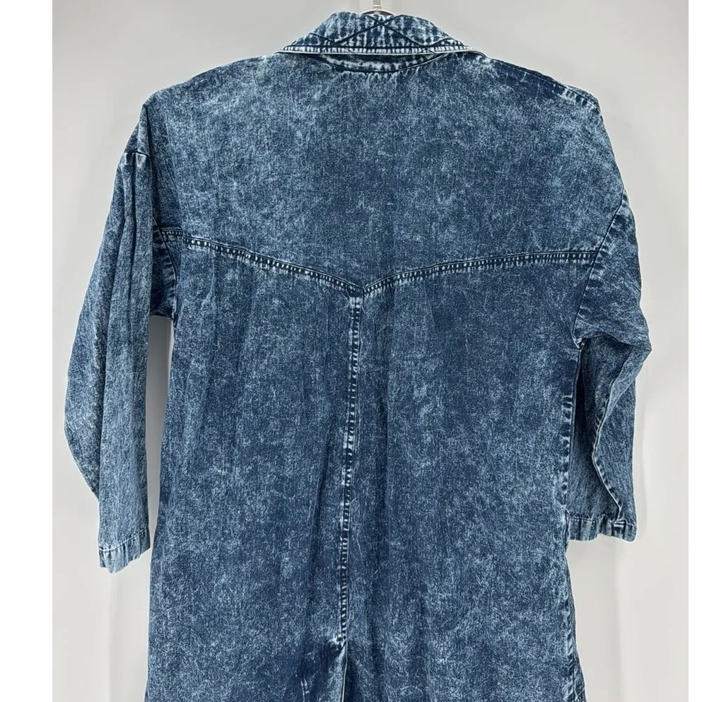 Vintage Acid Washed Jean Duster from PG Collections western NFR 80s size L Size L - Image 5