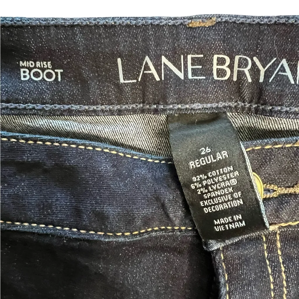 Lane Bryant Mid Rise/Boot Cut Dark Blue Stretch Jeans Women's Size 26 - Image 2