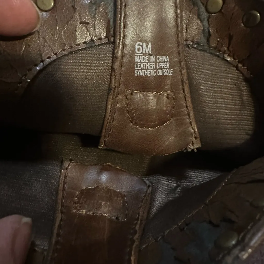 Brown Leather Studded Boots - Image 9