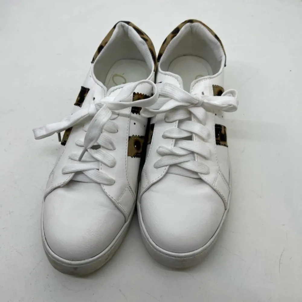 Ccocci Iris white leopard animal print lace up fashion sneakers neutral size 9 - Image 9