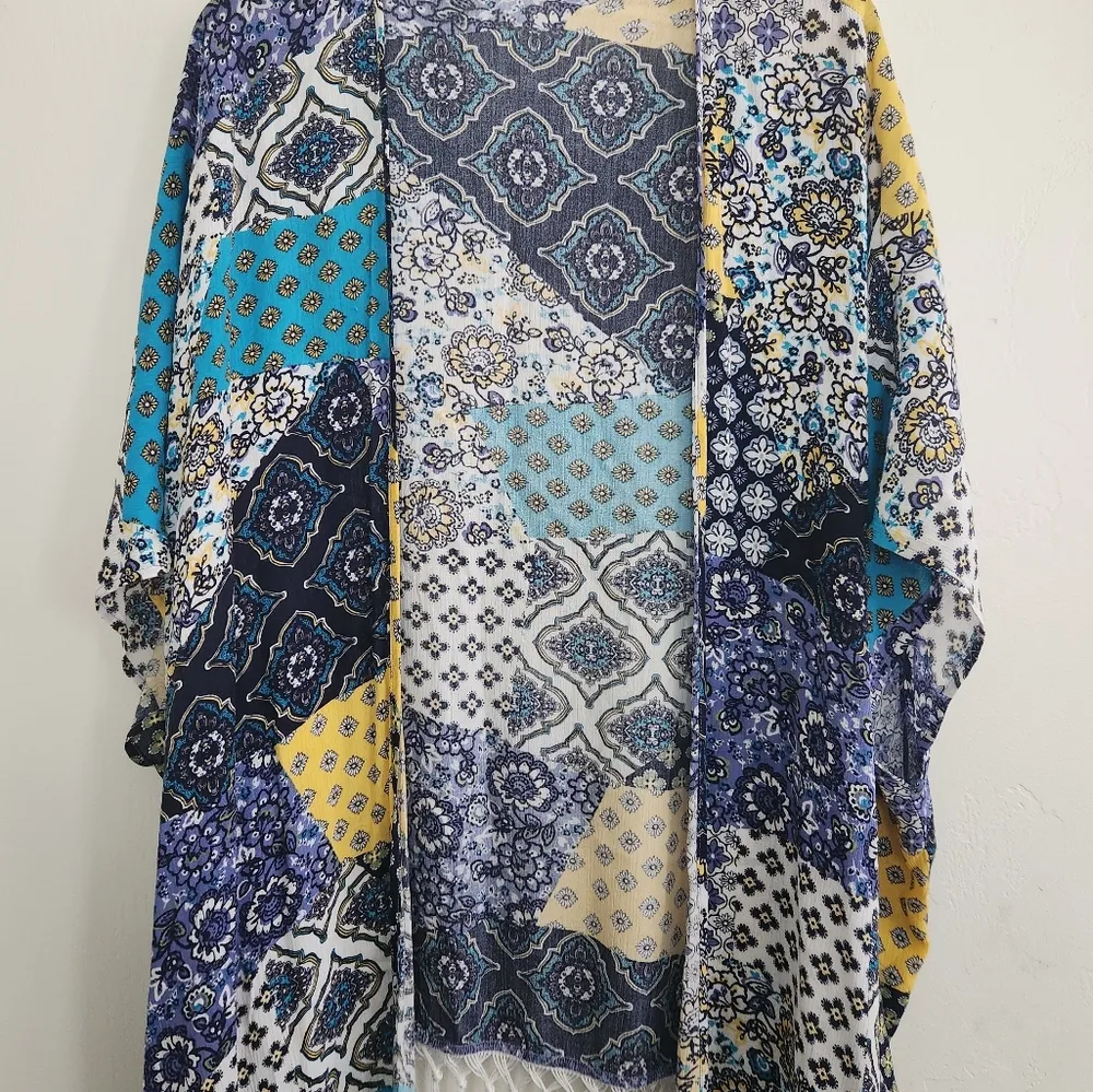Crecent Sz S Multicolor Patchwork Kimono - Image 4