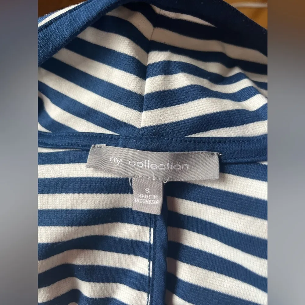 NY Collection - Striped Spandex Cardigan - Image 2