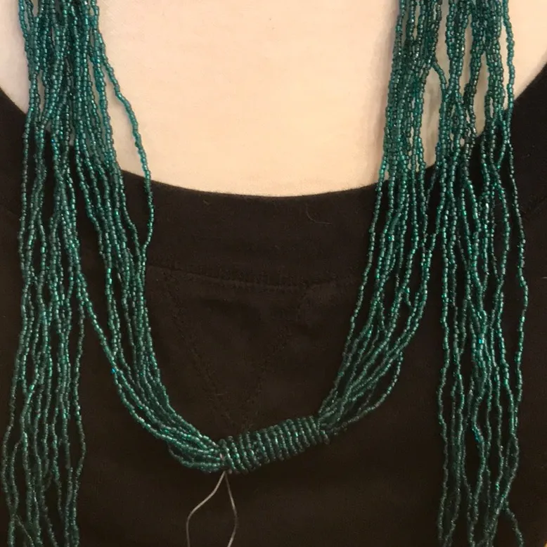 Beaded necklace & belt Green - Image 6