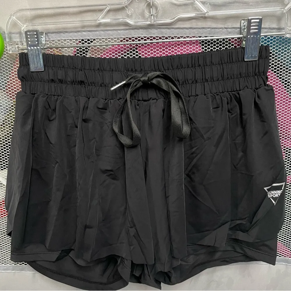 Flowy Athletic Shorts 2 in 1 Butterfly Woman High Waisted Workout Gym Black, XS Black - Image 4