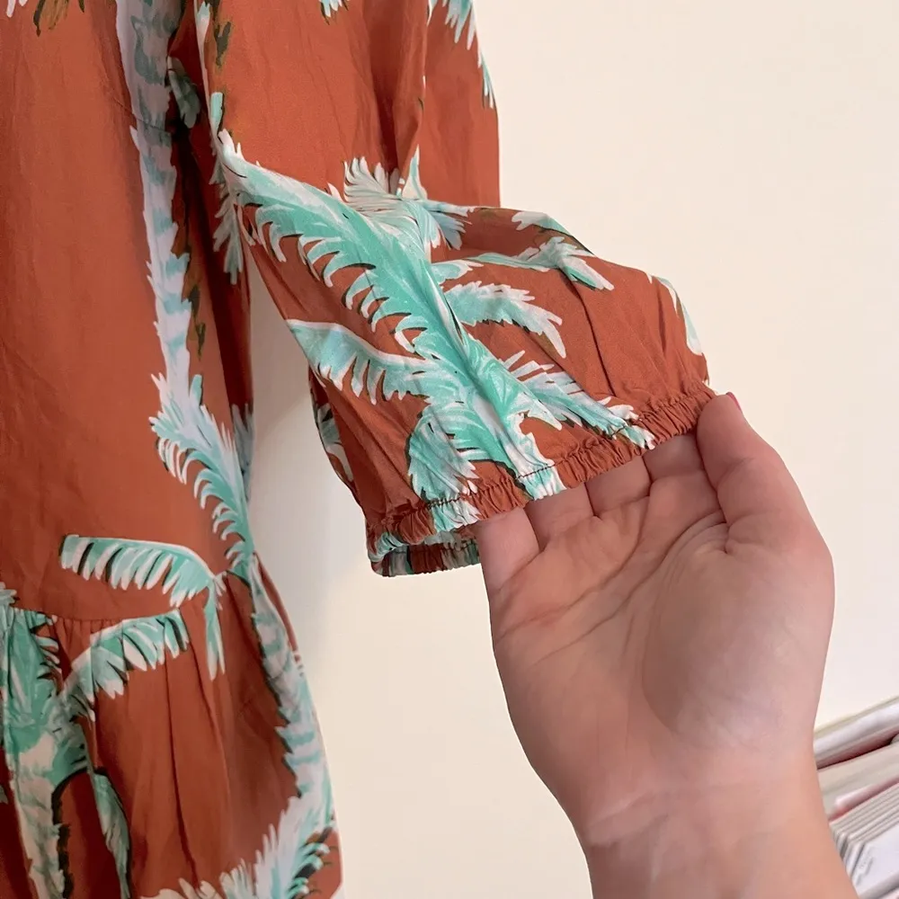 Oliphant Cartagena Puff Sleeve Maxi Green Size M - Image 9