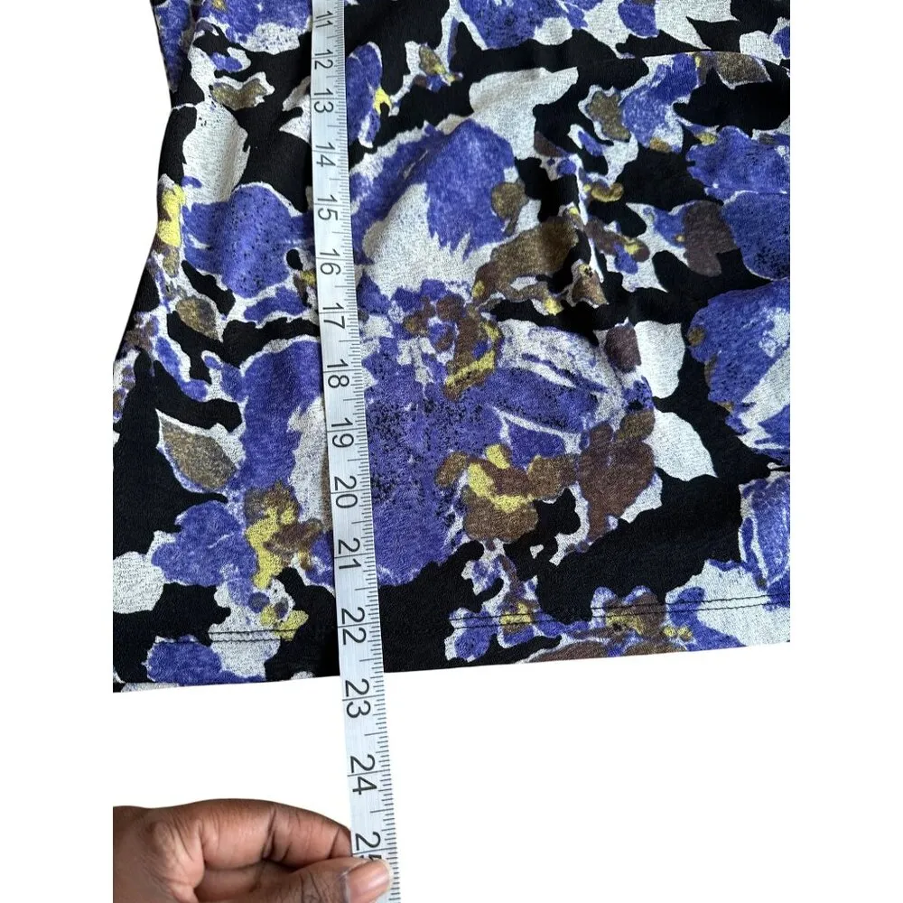 Vintage Jones New York Floral Print Faux Wrap Top Ruched Buttons Whimsigoth Sz S - Image 10