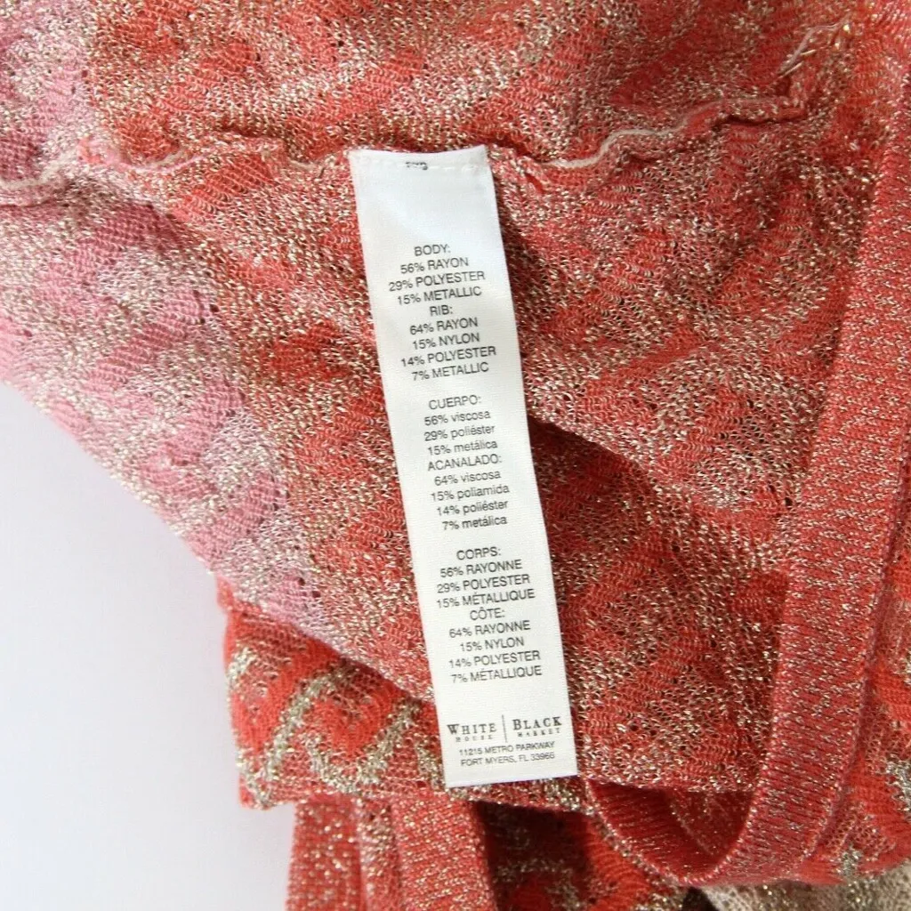 WHBM Knit Tank in coral,pink and gold size xs - Image 5