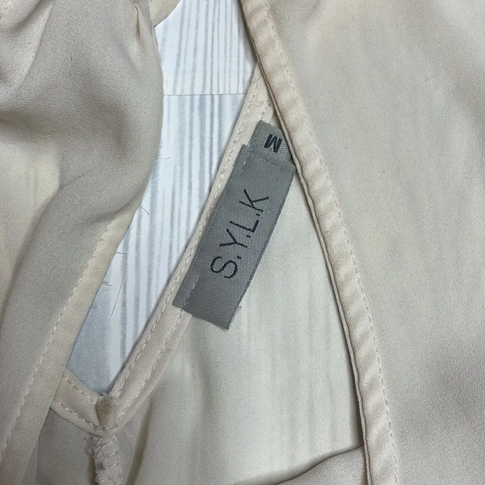Y2K Vintage S.Y.L.K sheer nude blouse Medium Tan - Image 5