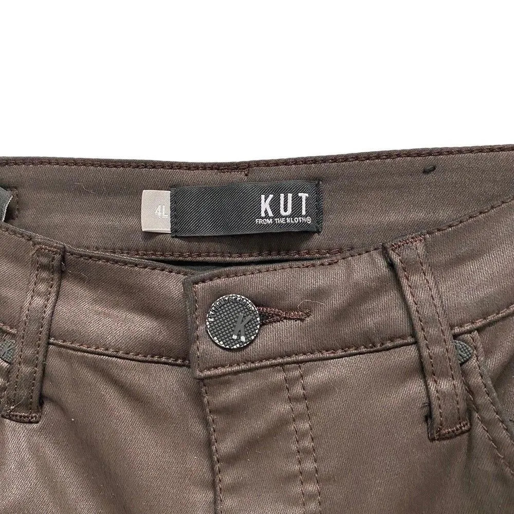 KUT From The Kloth 4L High Rise Rachael FAB AB MOM JEANS Skinny Waxed Coated - Image 5