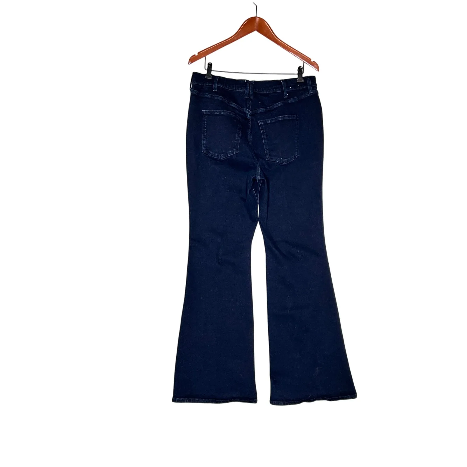 Boden jeans size 33 blue dark wash wide flare leg high - Image 2