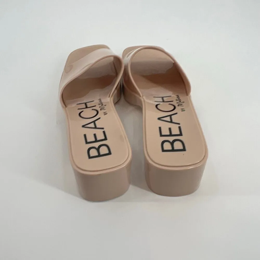Anthropologie Beach by Matisse Nude Jelly Block Heel Slide Sandals Shoes size 8 - Image 7