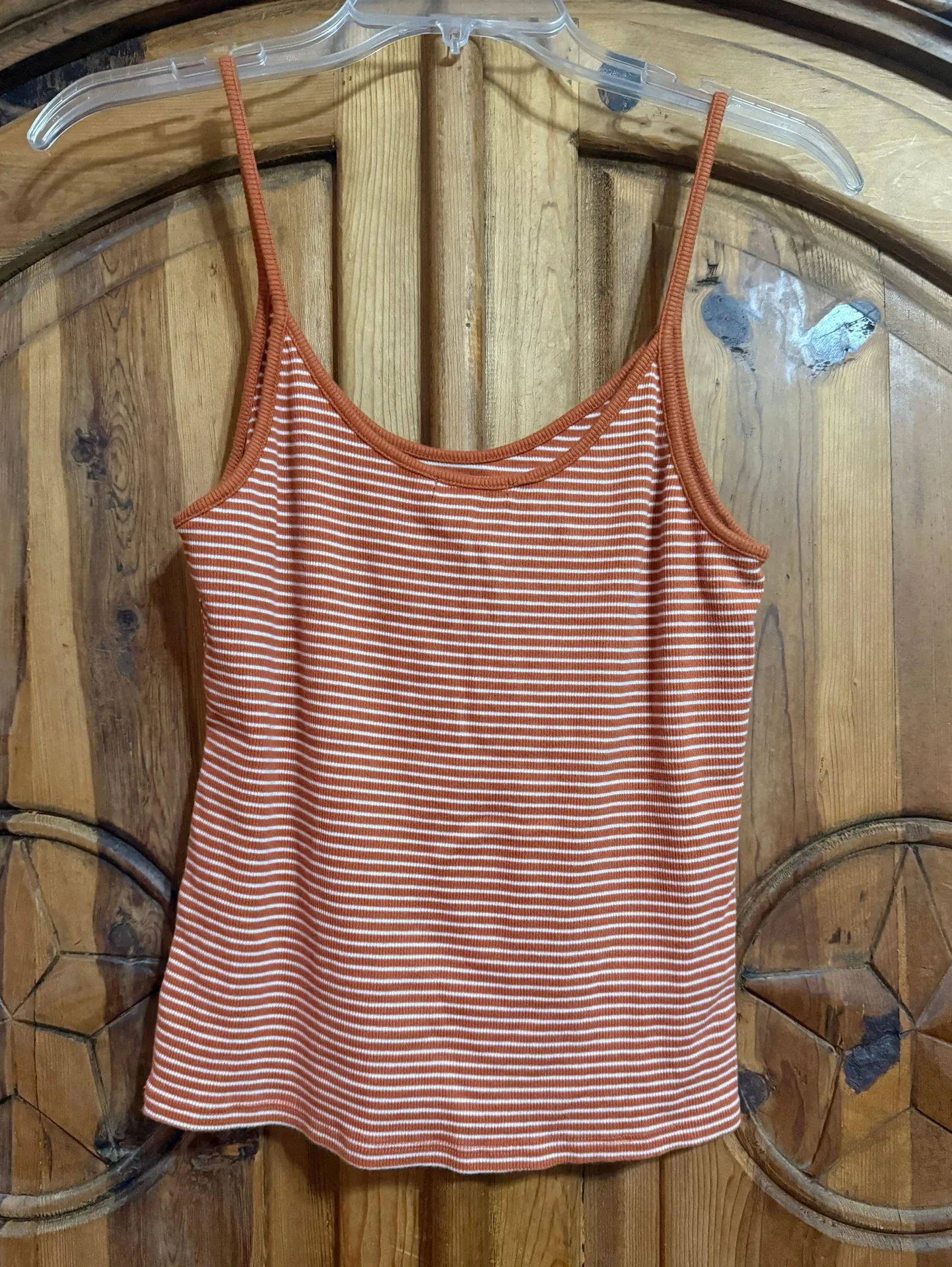 Orange and white striped tank top - Image 2