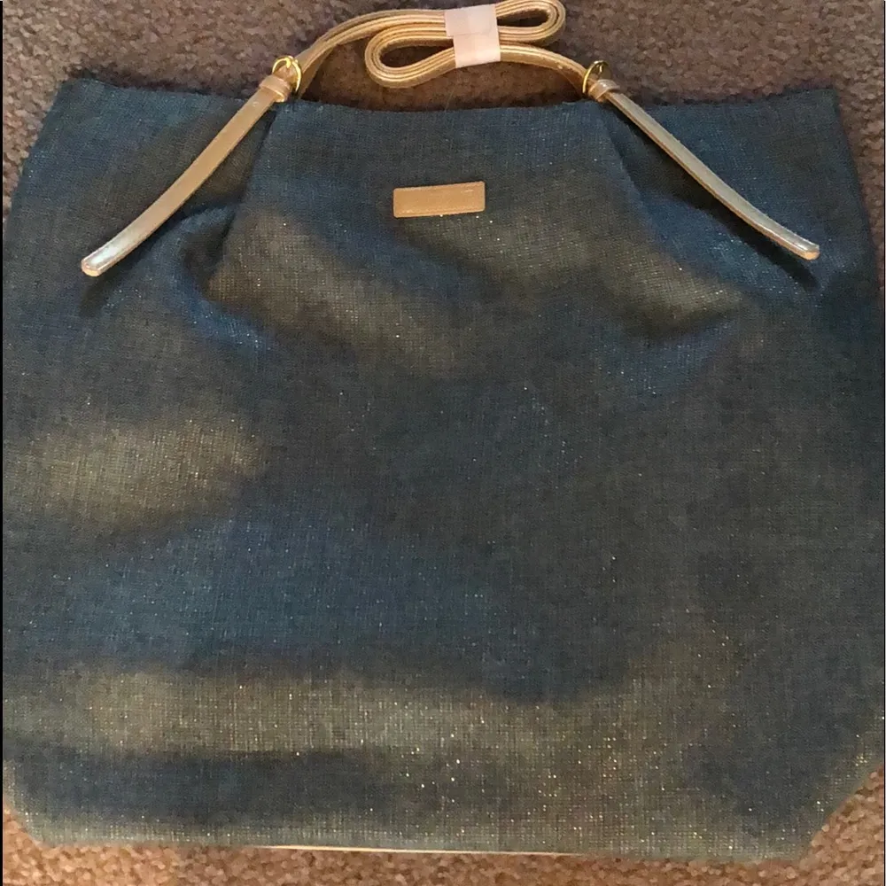 LANCOME Denim Shimmer Tote Gold - Image 4