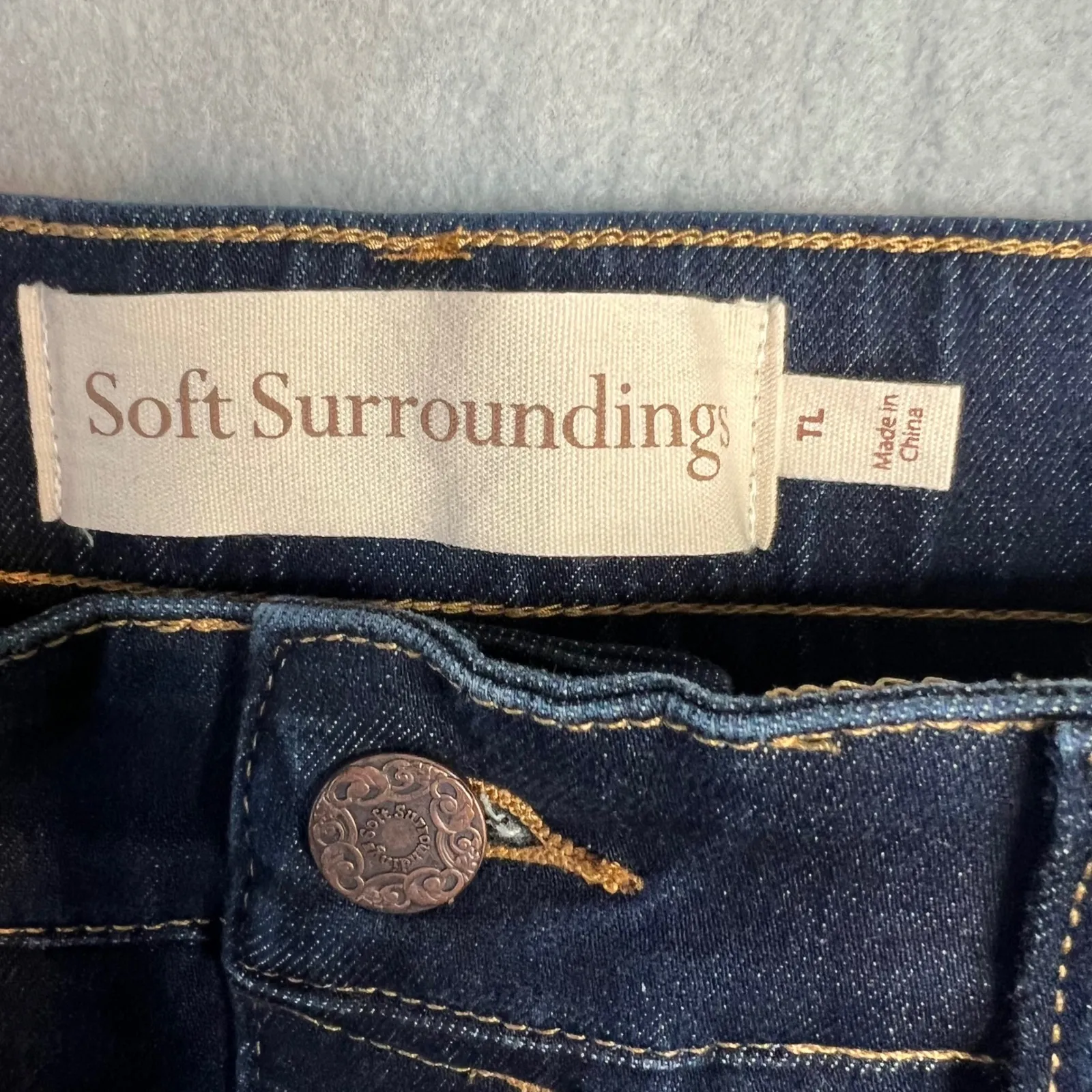 Soft Surroundings Ultimate Pull On Relaxed Straight Jeans Size LT Large Tall - Image 2