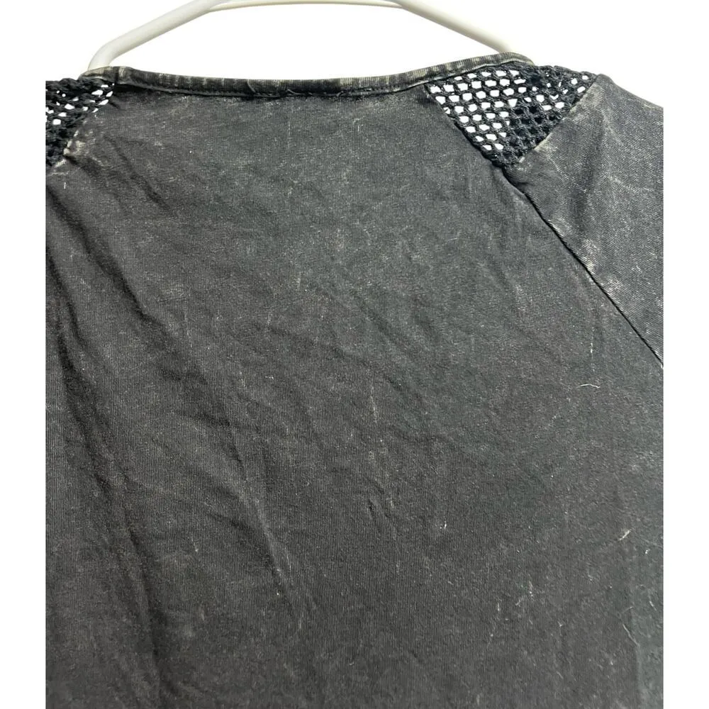 Affliction 1973 American Customs Women's Scoop Neck T-Shirt Black Lava X-Small - Image 8