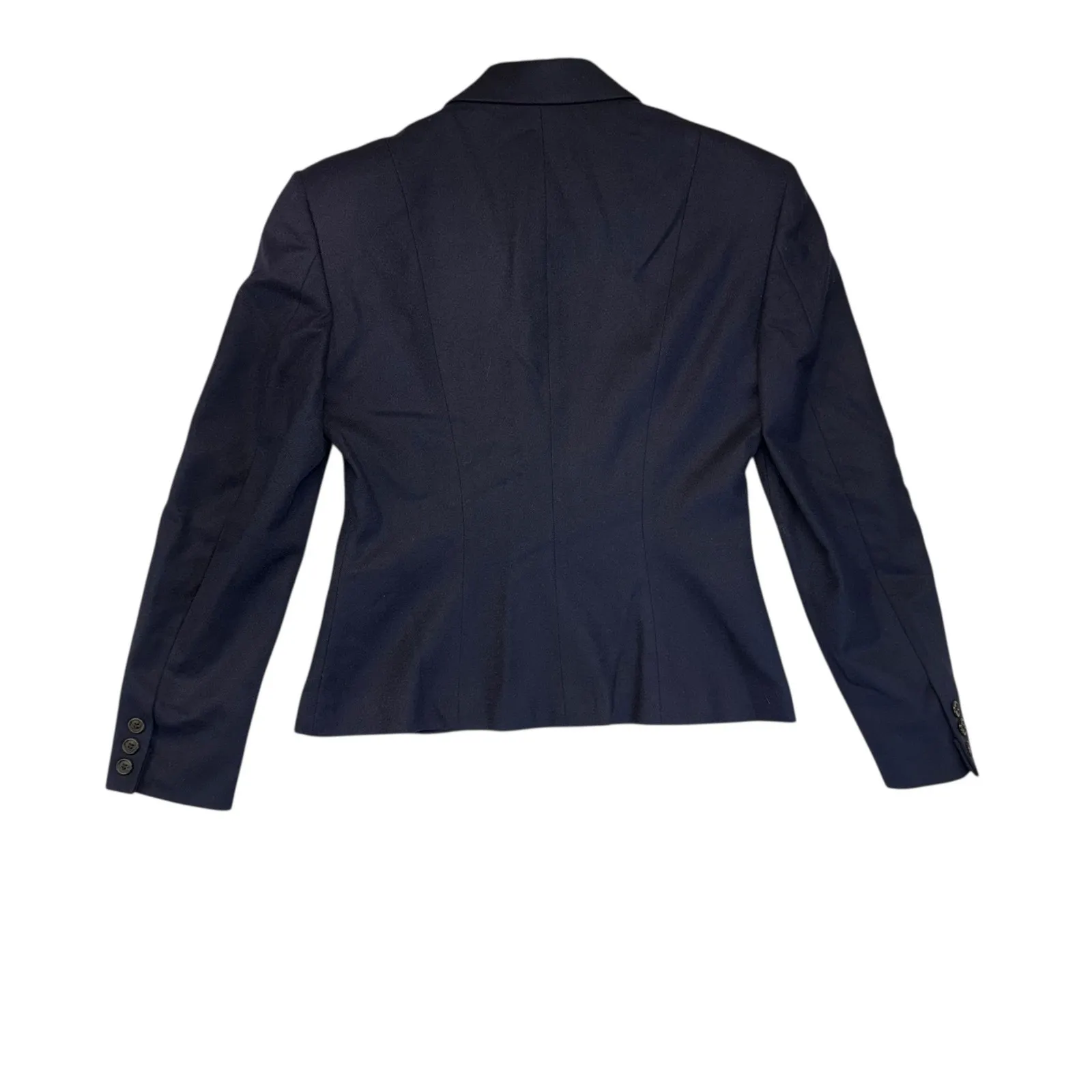 JG Hook Navy 100% Wool Blend Single Button Blazer Chic Classic Business Casual 4 Blue - Image 8
