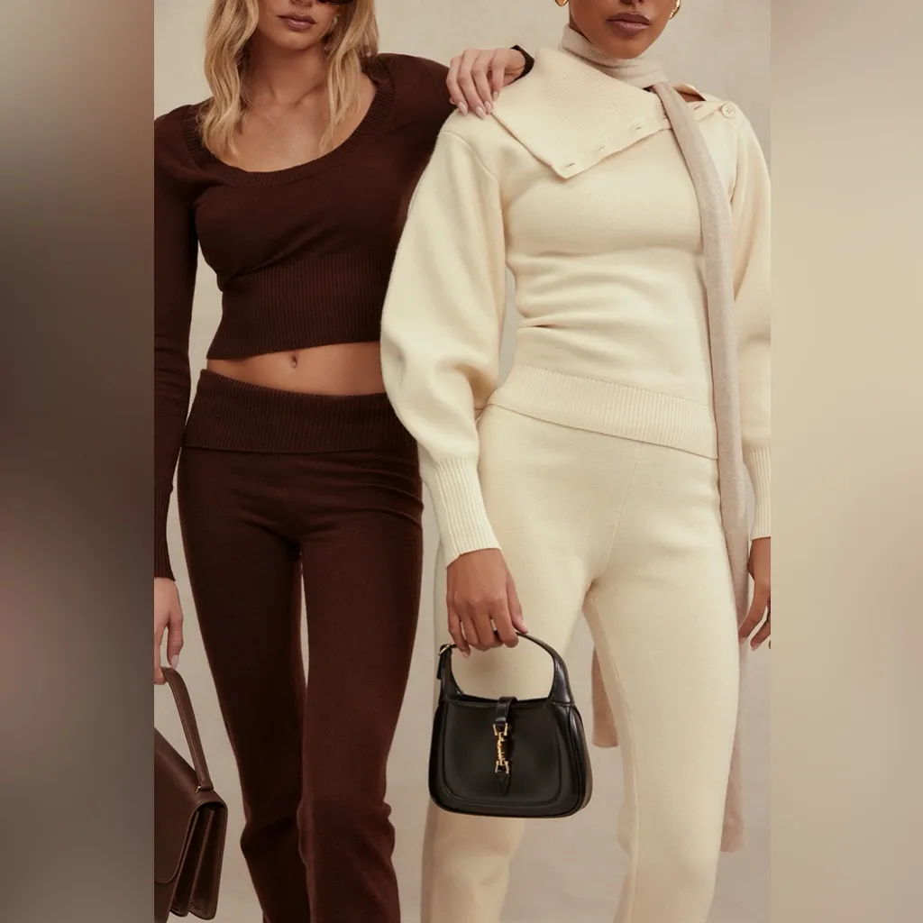 House of CB Ama CHOCOLATE CASHMERE BLEND‎ TROUSERS size XS - Image 11