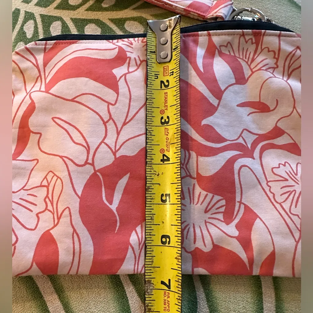 Pretty pink & white Tropical makeup wallet clutch wristlet & Mask - Image 6