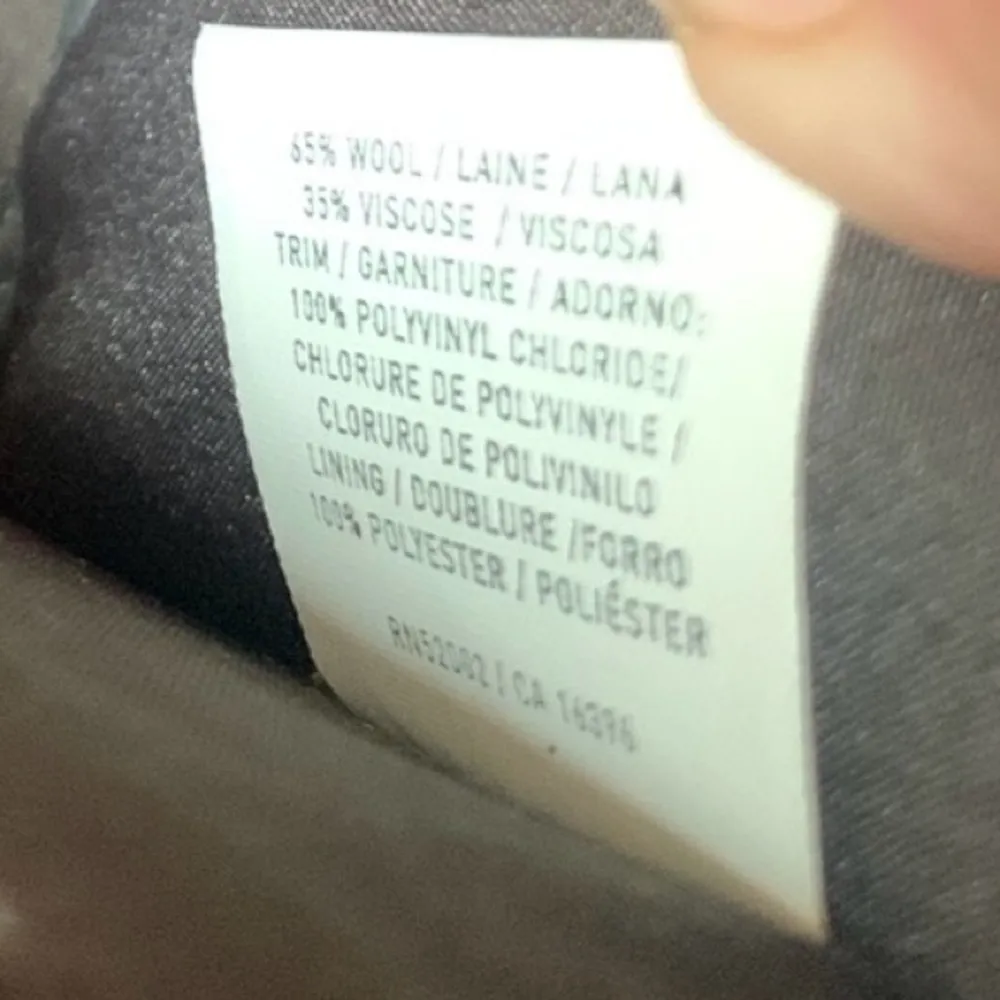 Liz Claiborne small wool and croc embossed vegan leather tote pre loved - Image 11