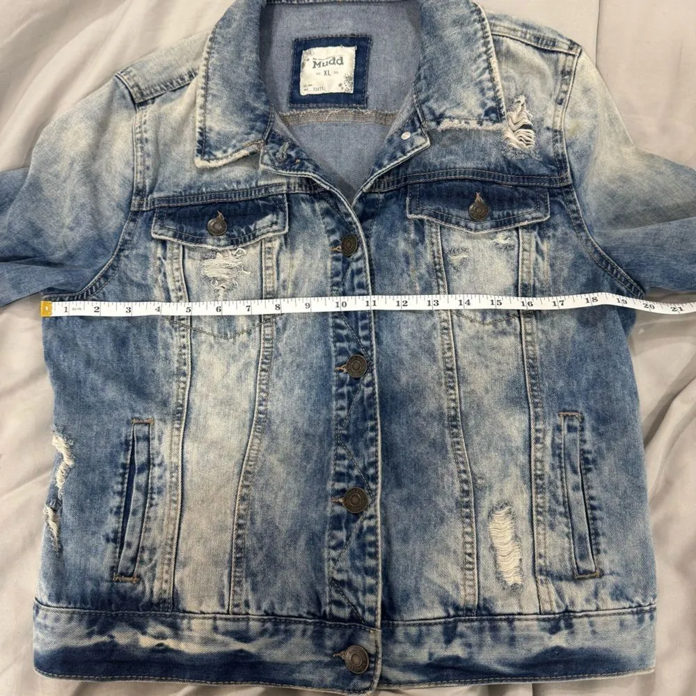 size‎ medium acid wash jeans jacket XL - Image 4