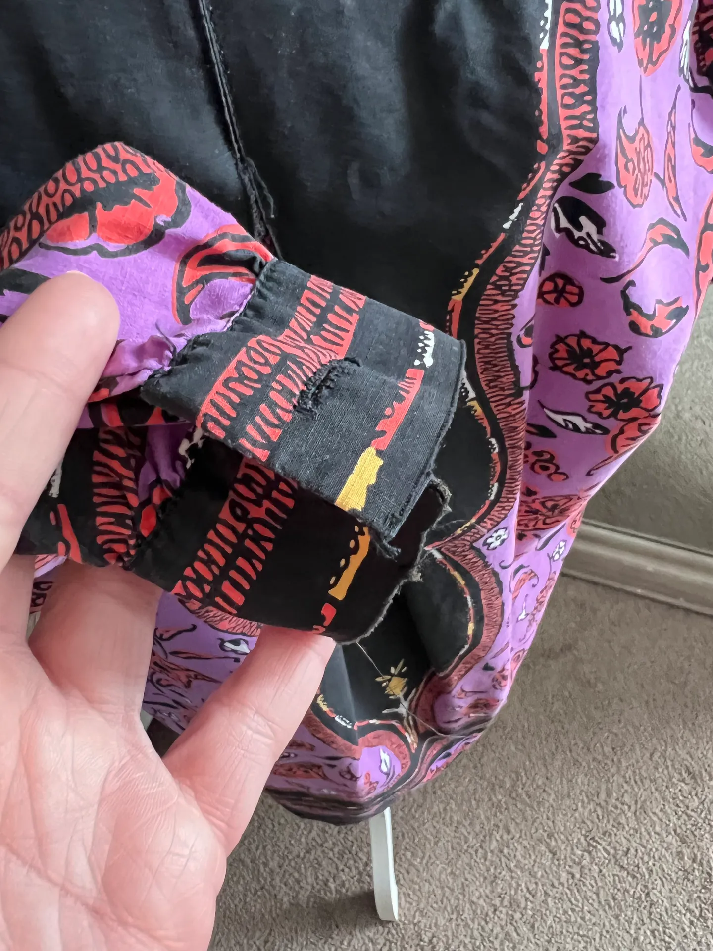 Vintage 1960’s Dixie Lou Frock Printed Button Down Shirt Tunic Size L - Image 4