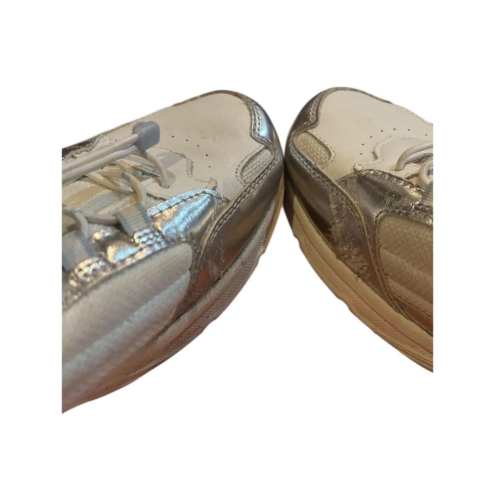 Vionic White & Silver Metallic Leather Mule‎ Sneakers - Comfort Shoes $140 - Image 7