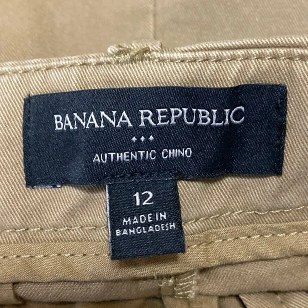 Banana Republic Brown High Rise Wide Leg Authentic Chino Khaki Bermuda Shorts 12 - Image 4