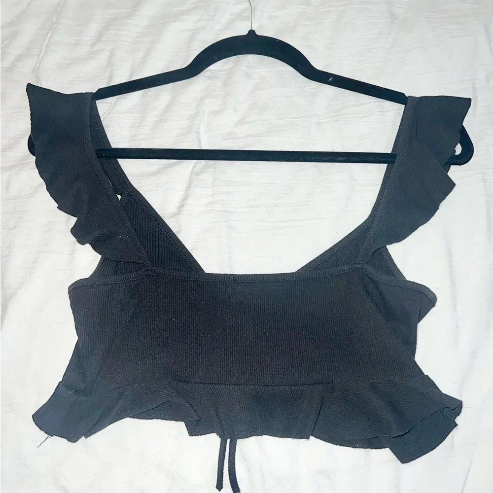 Publik Black Ruffled Tie-Front Top - Image 2