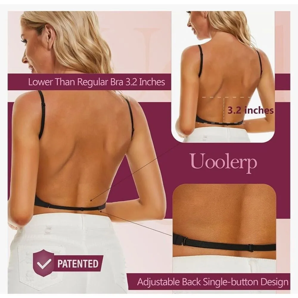 NEW Low Back Bras Backless Bra Plunge U - Image 3
