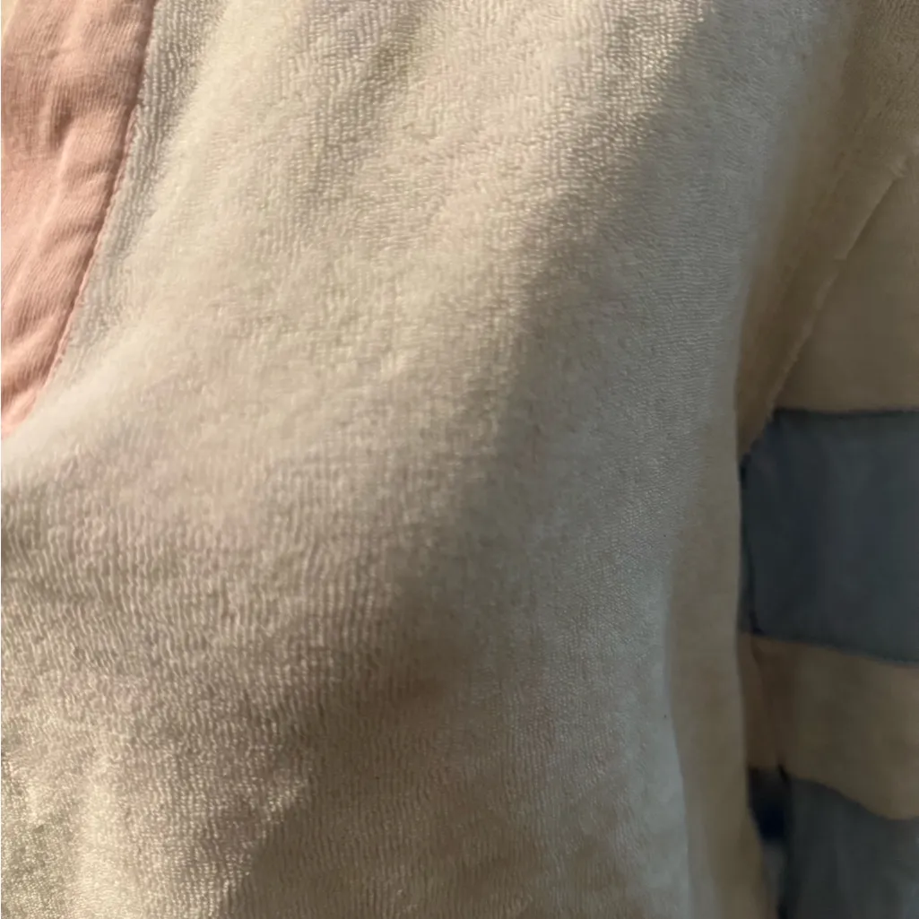 SO Light Blue and Cream Cozy Top - Image 4