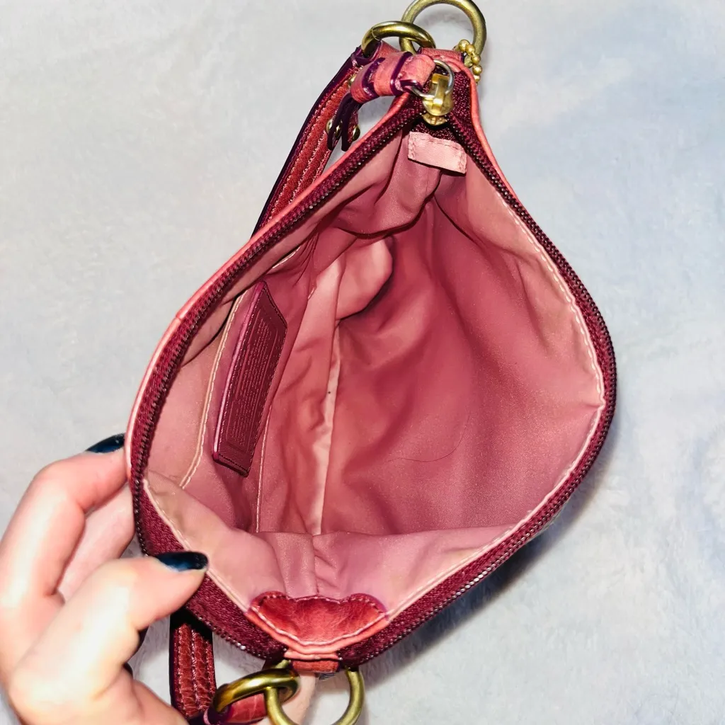 Coach Vintage Style Deep Red Leather Handbag - Image 5