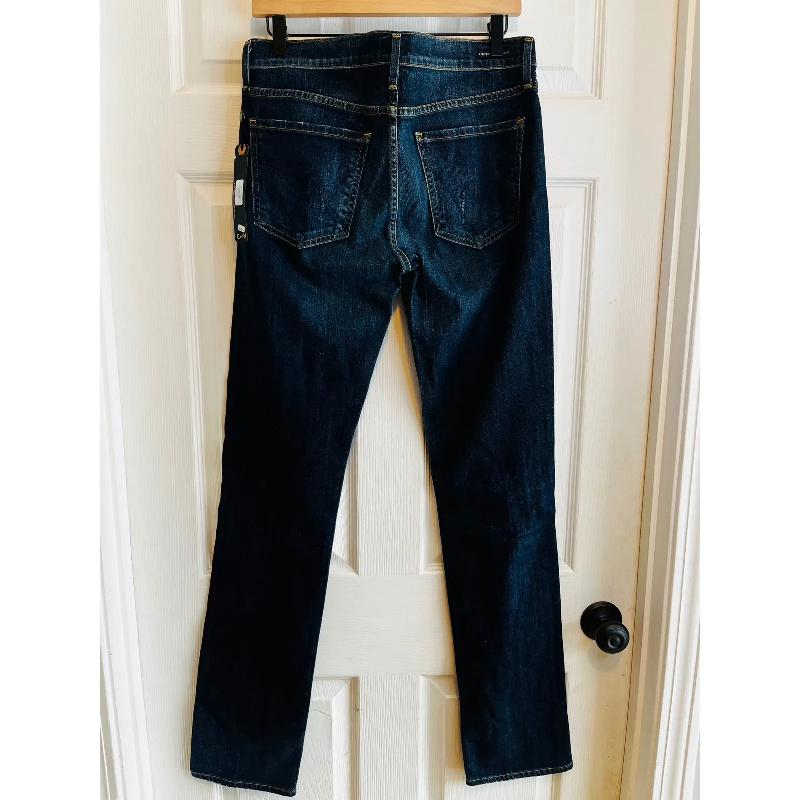 Citizens of Humanity Elson Med Rise Straight Leg Dark Wash Denim Jeans 31 Tall - Image 2