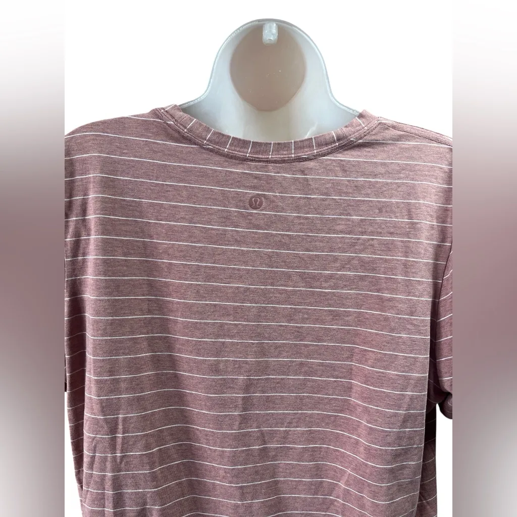 LuLuLemon Dusty Rose Stripe Performance Tee - Image 4