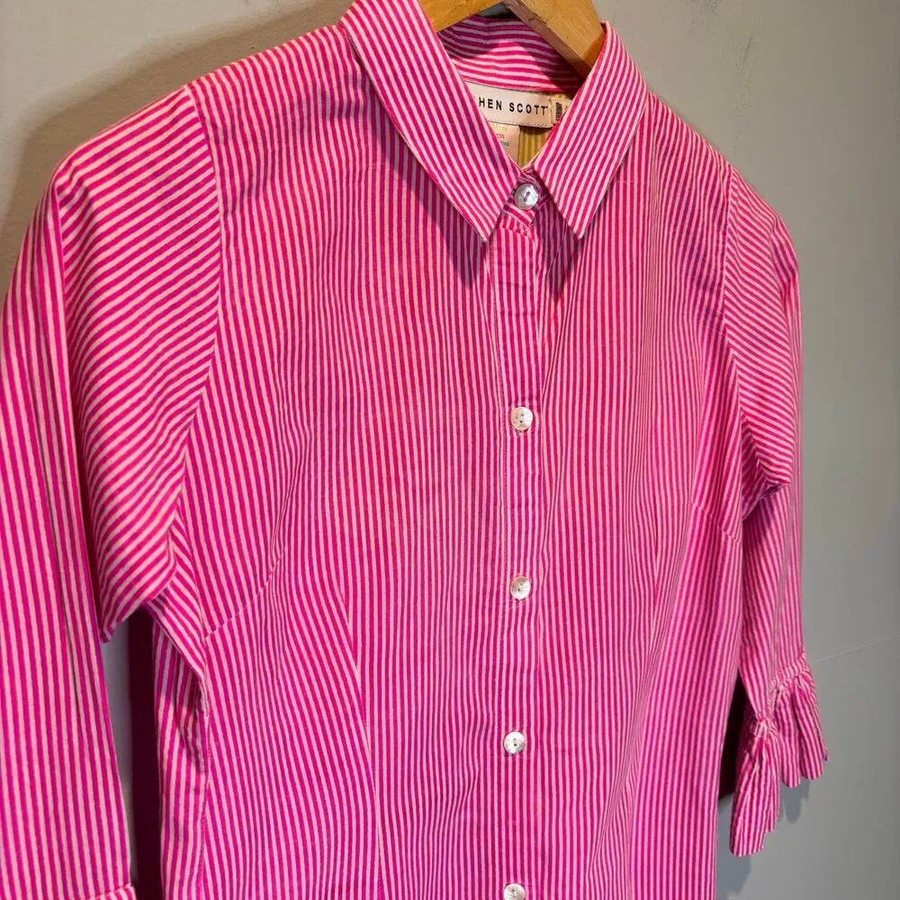 Gretchen Scott Striped Priss Brooks Button Down Blouse - Image 2