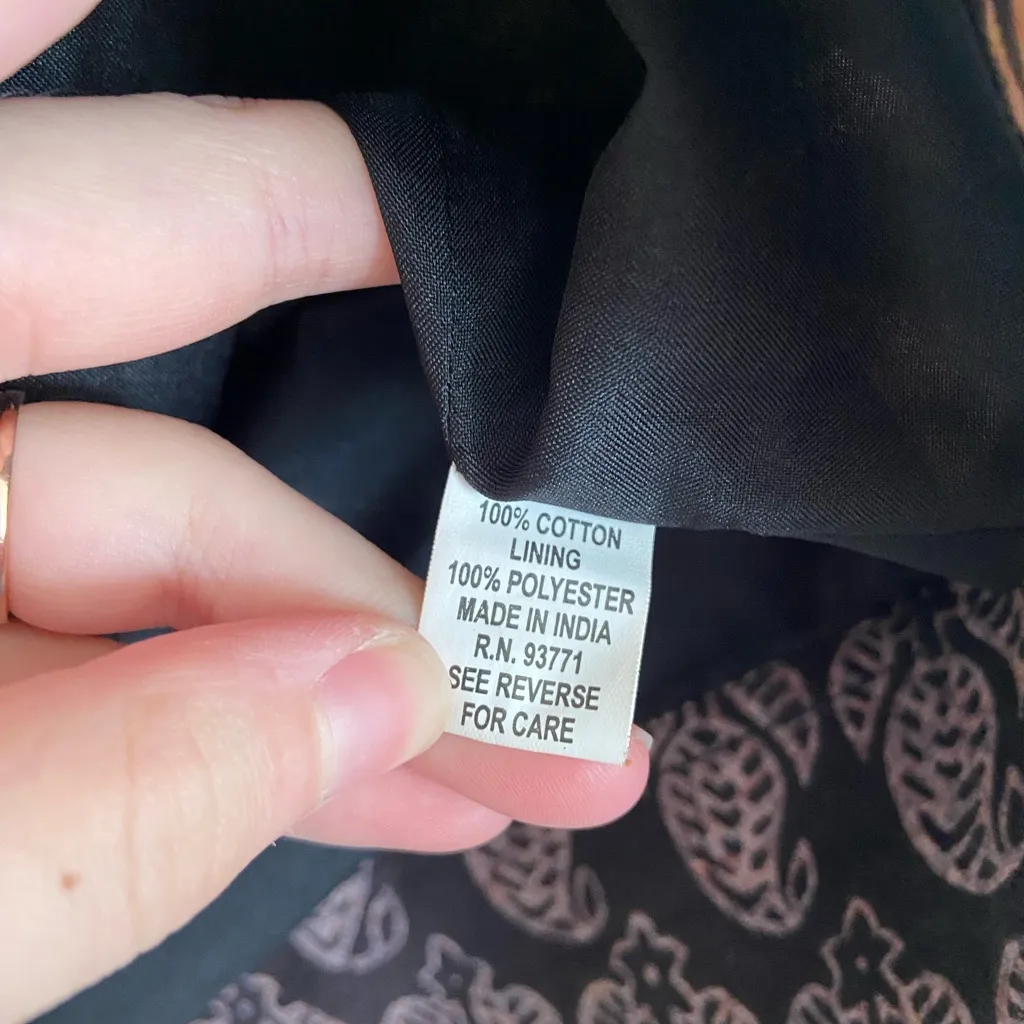 EUC Vintage Kaktus women’s‎ button front face abstract patch soft shirt medium Tan - Image 5