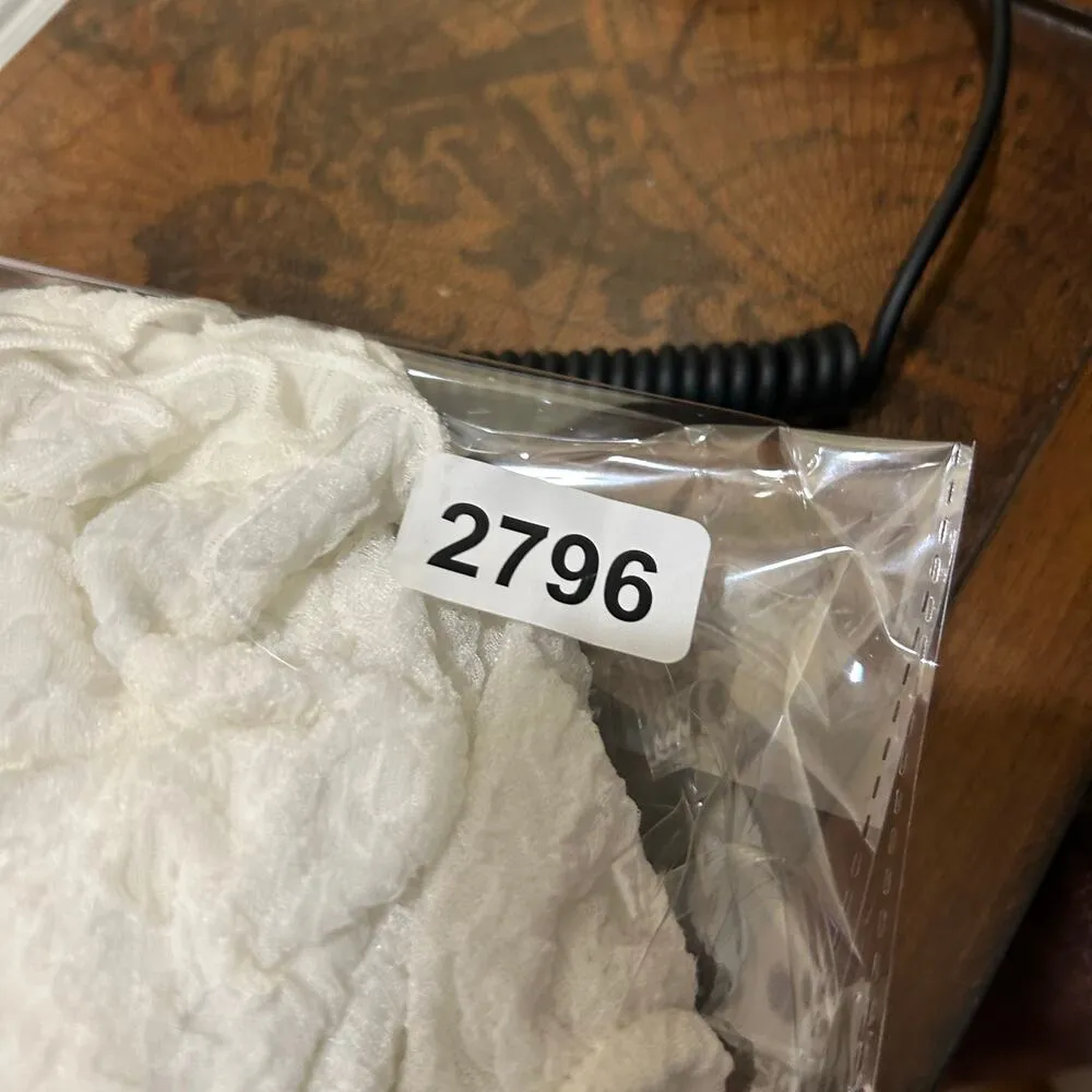 Lush Top Womens Juniors M Ivory Ruched Puff‎ Sleeve Babydoll Cottagecore Top NEW - Image 6