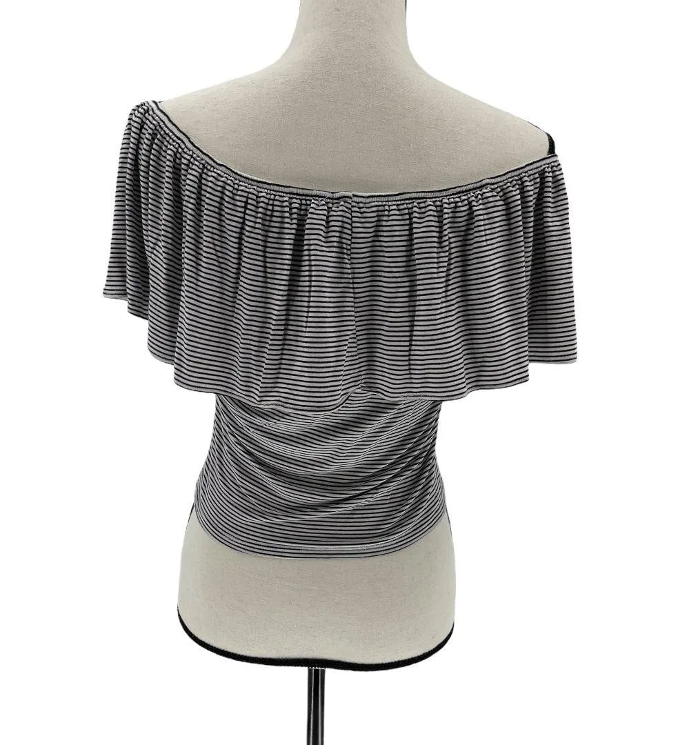 Striped Off The Shoulder Layered Top - Image 3
